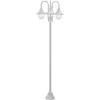 Image de Lampadaire De Jardin E27 220 Cm Aluminium 3 Lanternes Blanc