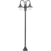Image de vidaXL Borne d'éclairage de jardin E27 220 cm aluminium 3-lanternes bronze