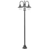 Image de Lampadaire De Jardin E27 220 Cm Aluminium 3 Lanternes Bronze Vidaxl