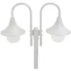 Image de vidaXL Borne d'éclairage de jardin E27 220 cm aluminium 2 lanternes blanc