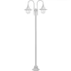 Image de Lampadaire De Jardin E27 220 Cm Aluminium 2 Lanternes Blanc