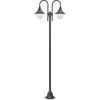 Image de Lampadaire De Jardin E27 220 Cm Aluminium 2 Lanternes Bronze Vidaxl