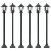 Image de Lampe De Jardin À Piquet 6 Pcs E27 110 Cm Aluminium Vert Foncé Vidaxl