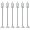 Image de Lampe De Jardin À Piquet 6 Pcs E27 110 Cm Aluminium Blanc