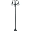Image de vidaXL Borne d'éclairage de jardin E27 220 cm aluminium 3 lanternes vert foncé