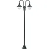 Image de Lampadaire De Jardin E27 220cm Aluminium 2 Lanternes Vert Foncé