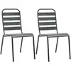 Image de Vidaxl - Chaises Empilables De D'Extérieur Lot De 2 Acier Gris