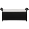 Image de vidaXL Banc coffre avec coussin 138 cm Poly rotin noir