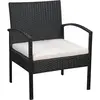 Image de vidaXL Ensemble de salon de jardin 5 pièces avec coussins Poly rotin noir
