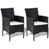 Image de vidaXL Ensemble salon de jardin 4 pièces avec coussins Poly rotin noir