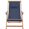 Image de vidaXL Chaise de plage pliante Tissu et bois massif Bleu