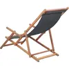 Image de vidaXL Chaise de plage pliante Tissu et cadre en bois Gris
