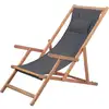 Image de Vidaxl - Chaise Pliable De Plage Tissu Et Cadre En Bois Gris