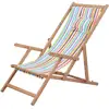 Image de Chaise Pliable De Plage Tissu Et Cadre En Bois Multicolore Vidaxl