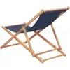 Image de vidaXL Chaise de plage pliante Tissu et bois massif Bleu