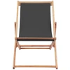 Image de vidaXL Chaise de plage pliante Tissu et bois massif Gris
