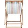 Image de vidaXL Chaise de plage pliante Tissu et bois massif Multicolore