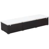 Image de vidaXL Chaise longue avec support Poly rotin brun