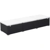 Image de vidaXL Chaise longue avec support Poly rotin noir