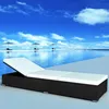 Image de Vidaxl - Chaise Longue Avec Coussin Résine Tressée Noir