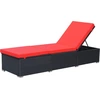Image de vidaXL Chaise longue avec support Poly rotin noir