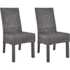 Image de Chaises À Manger Lot De 2 Marron Rotin Kubu Et Bois De Manguier