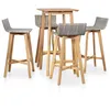 Image de Mobilier À Dîner D'Extérieur 5 Pcs Bois D'Acacia Solide