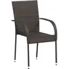 Image de vidaXL Chaises de jardin empilables 2 pcs. Poly rotin brun