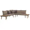 Image de vidaXL Ensemble de salon de jardin 4 pièces avec coussins en bois massif d'acacia brun