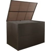 Image de vidaXL Coffre de rangement Garden brun 150x100x100 cm Poly rotin