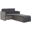 Image de vidaXL Ensemble canapé de jardin 7 pièces poly rotin gris