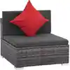 Image de vidaXL Ensemble salon de jardin 8 pièces avec coussins Poly rotin gris