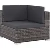 Image de vidaXL Ensemble de salon de jardin 6 pièces avec coussins Poly Rattan Gris