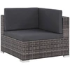 Image de vidaXL Ensemble salon de jardin 6 pièces avec coussins Poly rotin gris