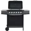 Image de Vidaxl Gas grill mit 6 Kochzonen Stahl schwarz