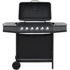 Image de Vidaxl - Barbecue Au Gaz Avec 6 Zones De Cuisson Acier Noir