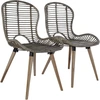 Image de vidaXL Chaises de salle à manger 4 pcs. Marron Rotin naturel
