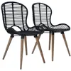 Image de Vidaxl - Chaises À Manger Lot De 2 Noir Rotin Naturel
