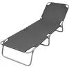 Image de Vidaxl - Chaise Longue Pliable Avec Dossier Réglable Gris