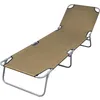 Image de Vidaxl Foldable Sunlounger With Adjustable Backrest Taupe
