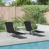 Image de vidaXL Bancs pliants 2 pcs. acier et tissu noir