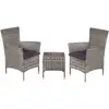 Image de Mobilier De Bistro 3 Pcs Résine Tressée Gris Vidaxl
