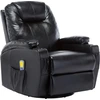 Image de vidaXL Fauteuil à bascule de massage Noir similicuir