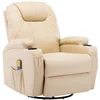 Image de vidaXL Fauteuil à bascule de massage Crème Similicuir