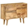 Image de Vidaxl   Buffet En Bois Massif De Manguier 90x30x69 Cm   Style Rétro   Grand Espace De Rangement   Fait Main, Unique