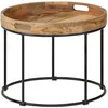 Image de Table Basse Bois De Manguier Massif Et Acier 50x40 Cm Vidaxl