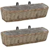 Image de Jardinière De Balcon 2 Pcs Osier Avec Doublure En Pe 60 Cm Vidaxl