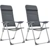 Image de Chaise De Camping Lot De 2 Gris 58x69x111 Cm Aluminium Vidaxl