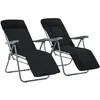 Image de Vidaxl Folding Chairs With Cushions 2 Pcs Black