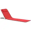 Image de vidaXL Tapis de plage pliable 2 pièces acier et tissu rouge